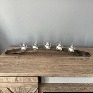 GARRISON BROTHERS Collectible Whiskey Barrel Shot Glass Candle table centerpiece